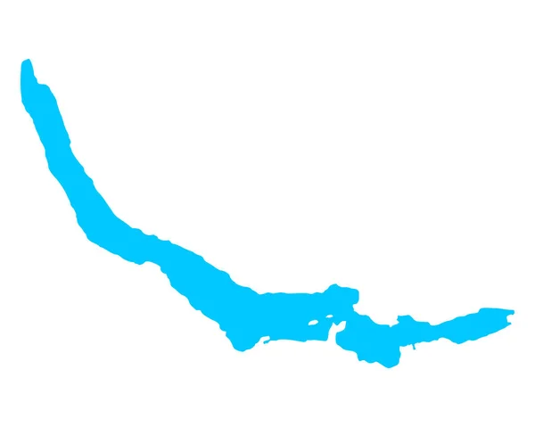 Mappa del lago di Zurigo — Vettoriale Stock