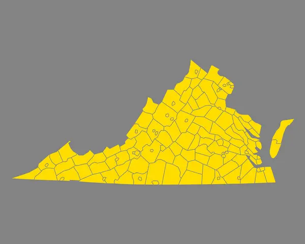 Mappa esatta di Virginia — Vettoriale Stock