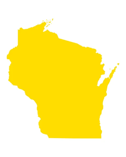 Mapa exato de Wisconsin — Vetor de Stock
