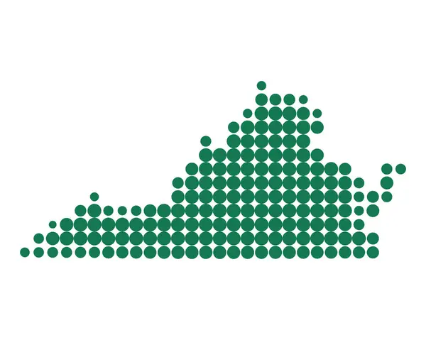 Nauwkeurige kaart van Virginia — Stockvector