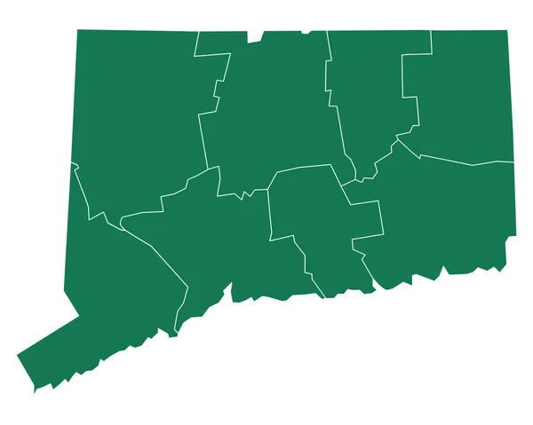 Mapa exato de Connecticut — Vetor de Stock