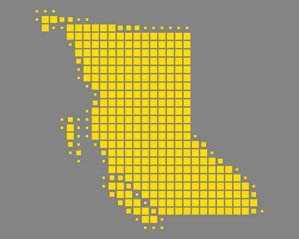 Mapa Britské Kolumbie — Stockový vektor