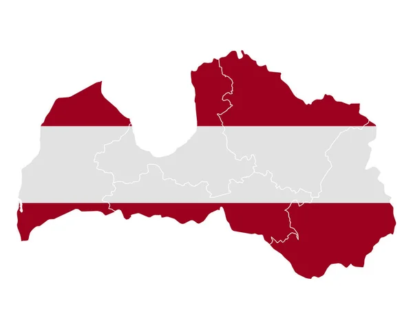 Peta dan Bendera Latvia - Stok Vektor