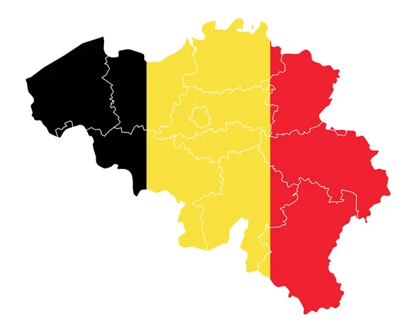 Mapa i bandera Belgii — Wektor stockowy