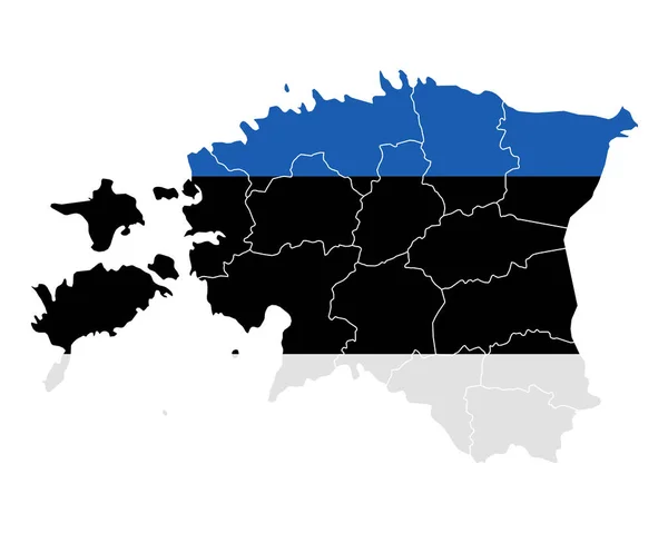 Karta och flagga över Estland — Stock vektor