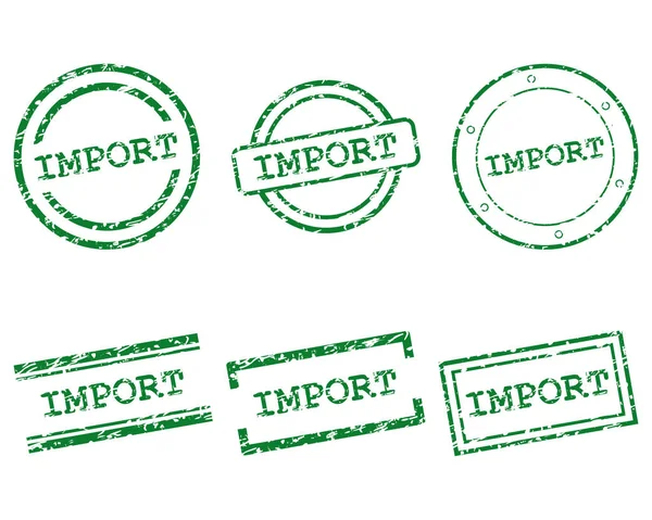 Timbres d'importation sur blanc — Image vectorielle