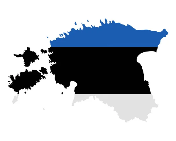Χάρτης και Σημαία Εσθονίας — Διανυσματικό Αρχείο