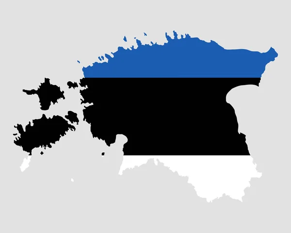 Χάρτης Και Σημαία Εσθονίας — Διανυσματικό Αρχείο