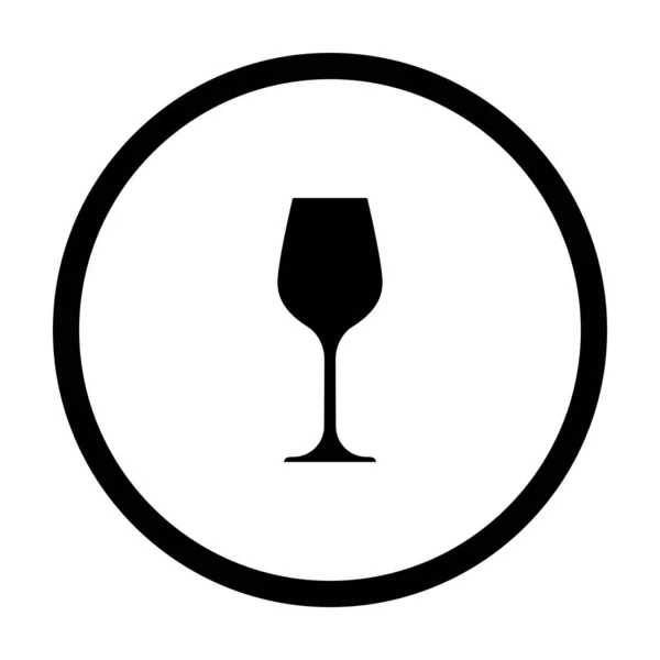 Ποτήρι κρασιού και κύκλος — Διανυσματικό Αρχείο