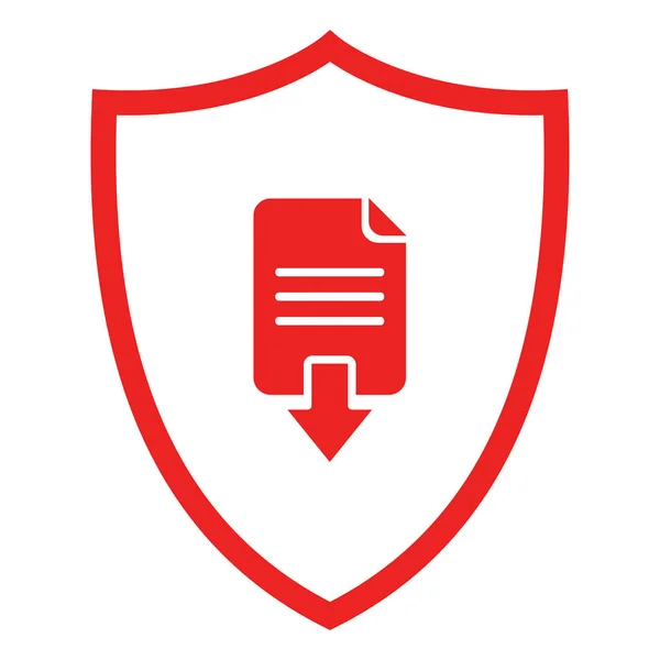 Document downloaden en Shield — Stockvector