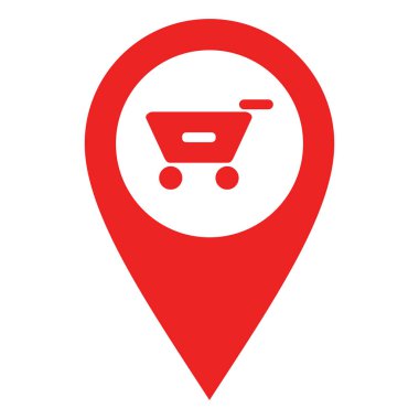 Shopping cart and location pin clipart
