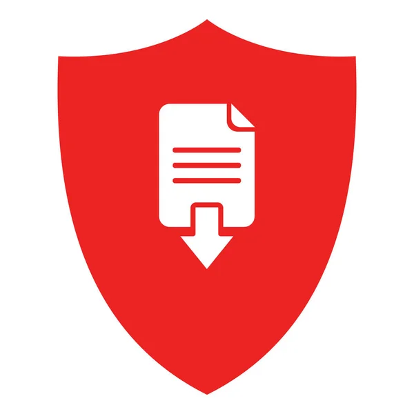 Document downloaden en Shield — Stockvector