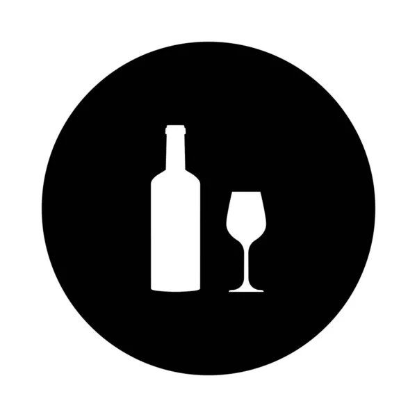 Verre à vin et cercle — Image vectorielle