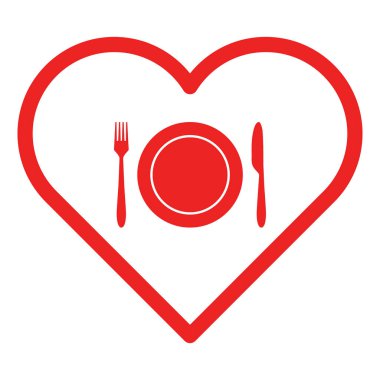 çatal bıçak takımı ve kalp