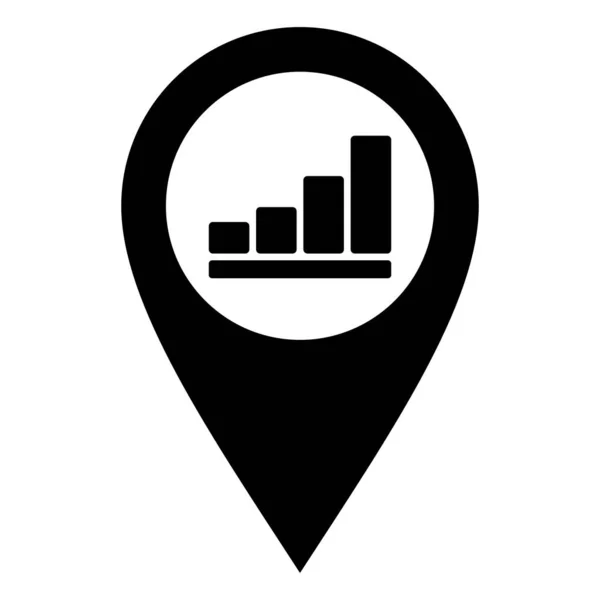 Bar chart and location pin — Stock Vector