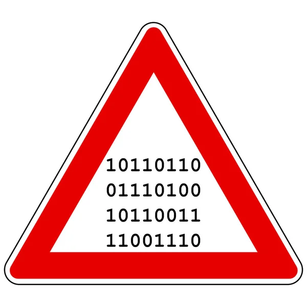 Code binaire et signe d'attention — Image vectorielle