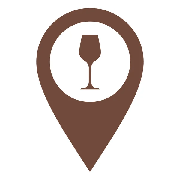 Szkło do wina i pin lokalizacyjny — Wektor stockowy