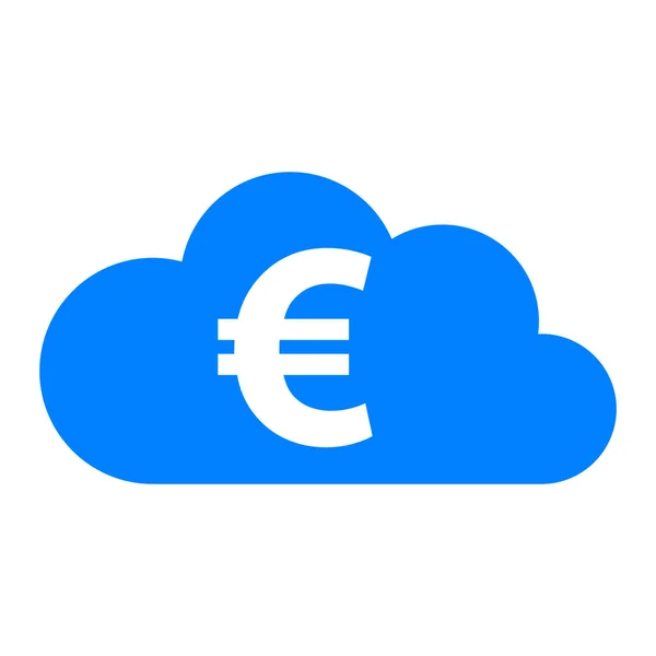Euro és felhő — Stock Vector