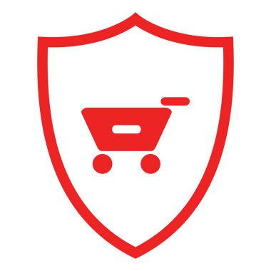 alışveriş sepeti ve kalkan