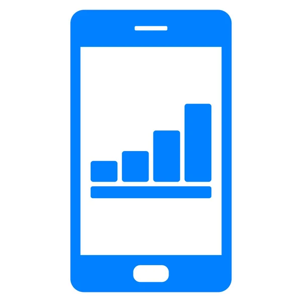 Gráfico de barras e smartphone —  Vetores de Stock