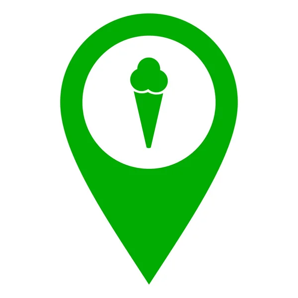 Crème glacée et épingle de localisation — Image vectorielle