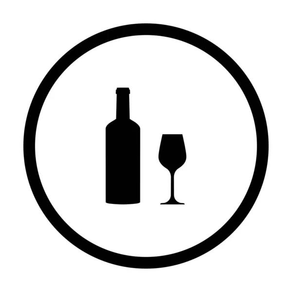 Ποτήρι κρασιού και κύκλος — Διανυσματικό Αρχείο