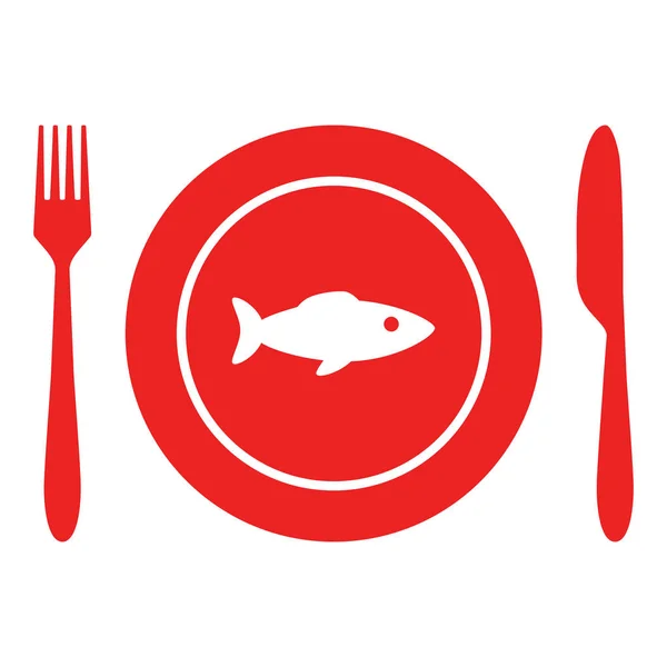 Fish and cutlery — Stock Vector