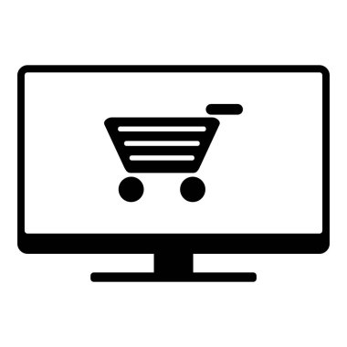 Alışveriş arabası ve ekran.