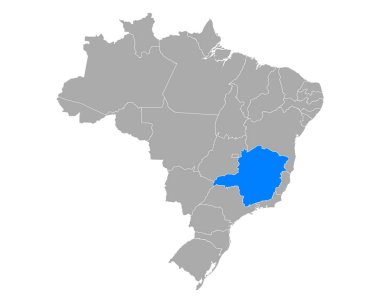 Brezilya 'daki Minas gerais Haritası