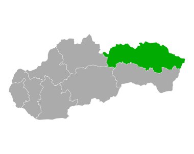 Slovakya 'daki Presovsky Kraj Haritası