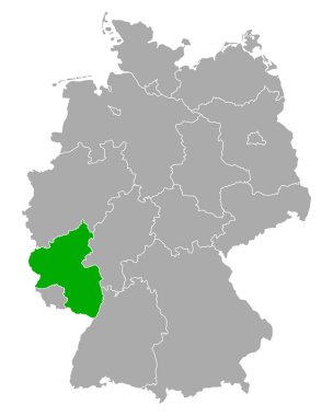 Almanya 'da Rhineland-Palatinate Haritası