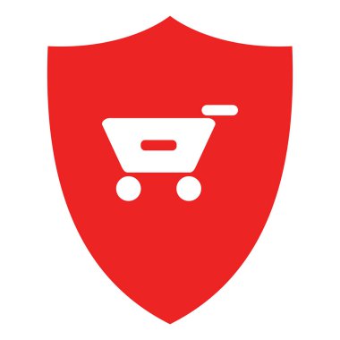 alışveriş sepeti ve kalkan