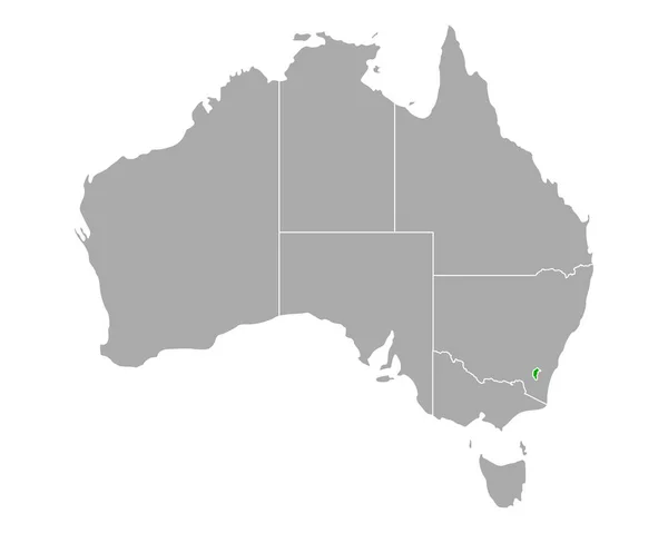 Mapa del Territorio de la Capital Australiana en Australia — Vector de stock