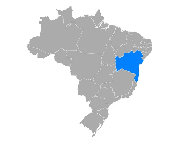 Mapa Bahie v Brazílii — Stockový vektor