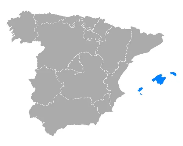 İspanya 'daki Balear Adaları Haritası — Stok Vektör