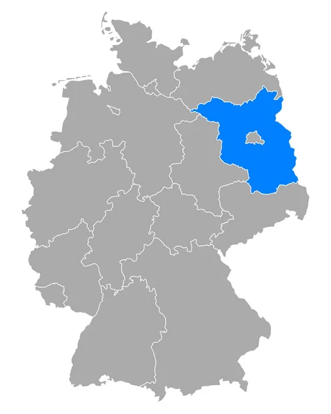 Mapa Braniborska v Německu — Stockový vektor