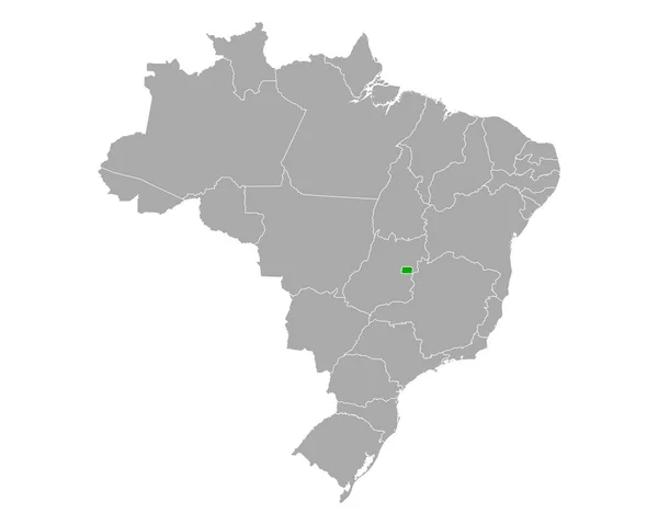 Mappa di Distrito Federal do Brasil in Brasile — Vettoriale Stock