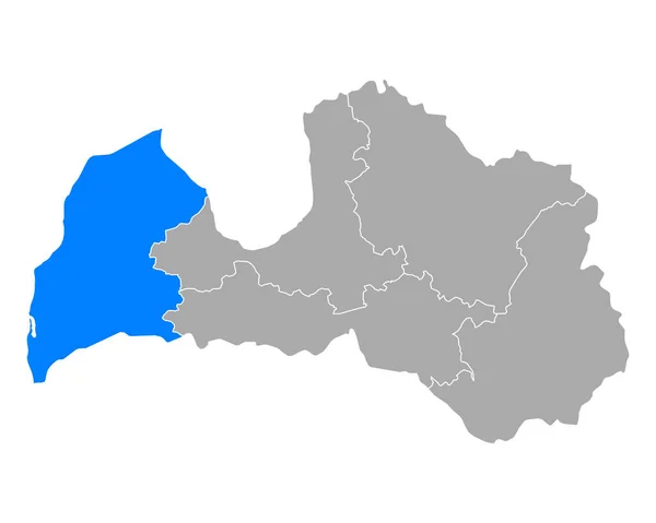 Karta över Kurzeme i Lettland — Stock vektor