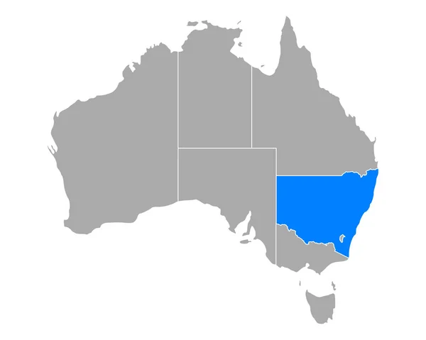 Mapa de Nueva Gales del Sur en Australia — Archivo Imágenes Vectoriales