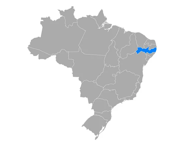 巴西伯南布哥地图 — 图库矢量图片