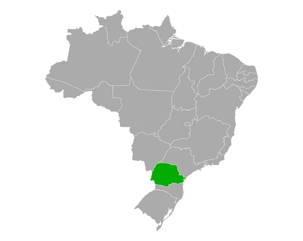 Map of Parana in Brazil — Stock Vector