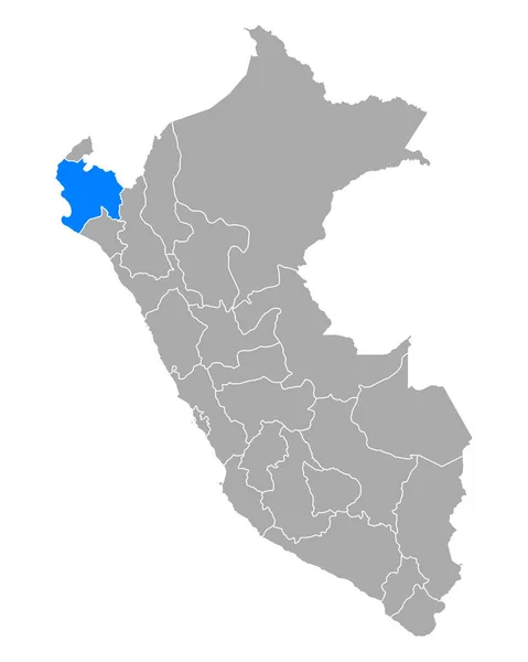 Mapa Piury w Peru — Wektor stockowy