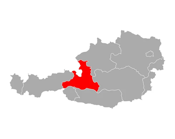 Mapa de Salzburgo en Austria — Vector de stock