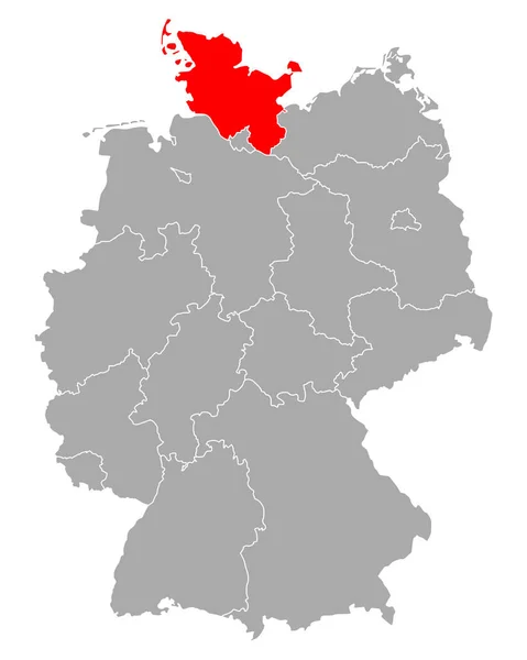 Carte du Schleswig-Holstein en Allemagne — Image vectorielle