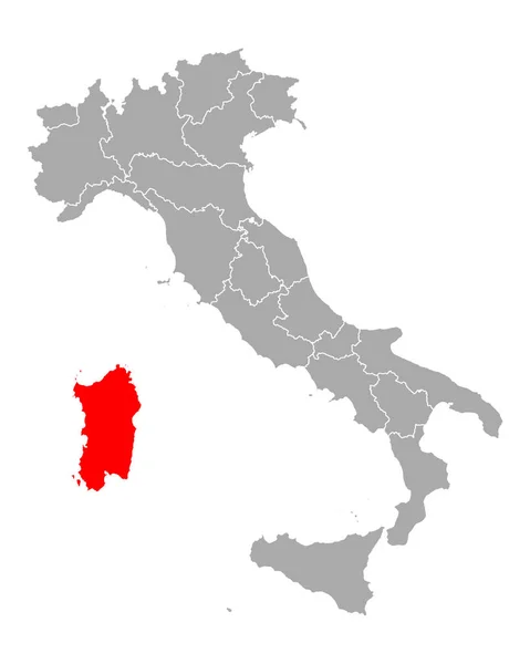 İtalya 'daki Sardunya Haritası — Stok Vektör