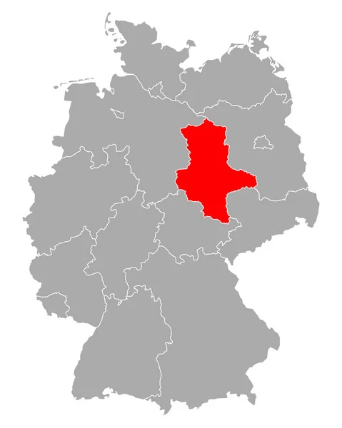 La carte de La Saxe-Anhalt en Allemagne — Image vectorielle