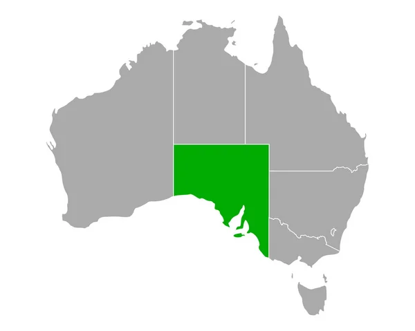 Χάρτης της Νότιας Αυστραλίας στην Αυστραλία — Διανυσματικό Αρχείο