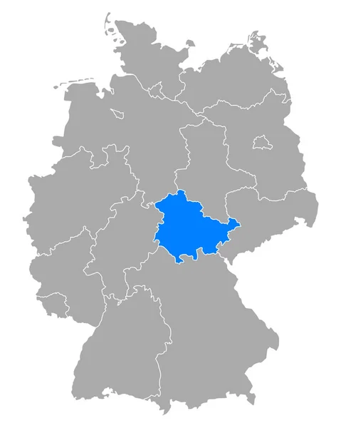 Karte von Thüringen in Deutschland — Stockvektor
