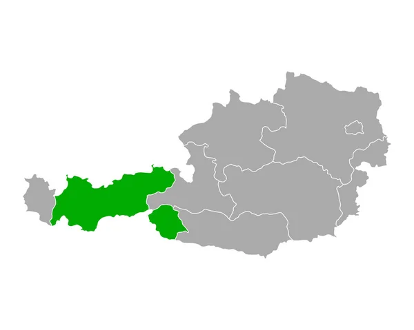 Carte du Tyrol en Autriche — Image vectorielle