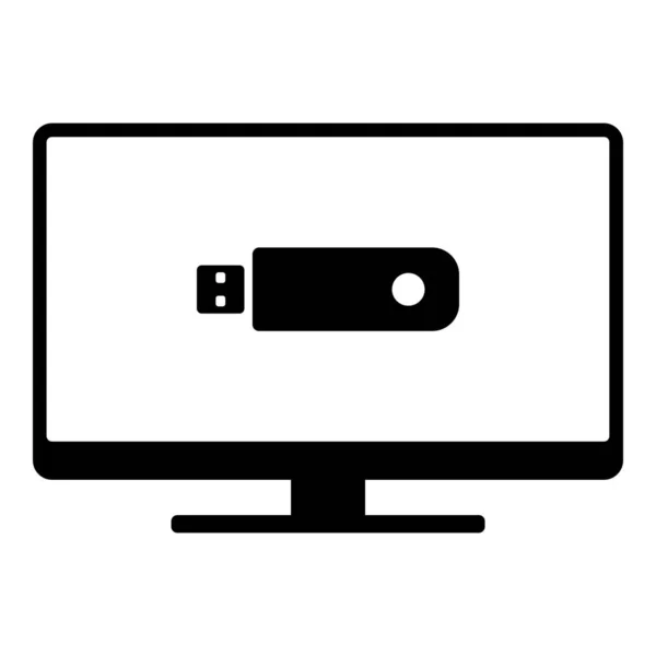 USB-Stick und Bildschirm — Stockvektor